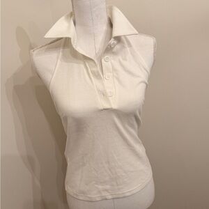 SHEIN White Collared Tank Top